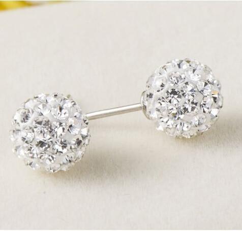 10mm Multicolor Glitter Stud Earrings Hypoallergenic