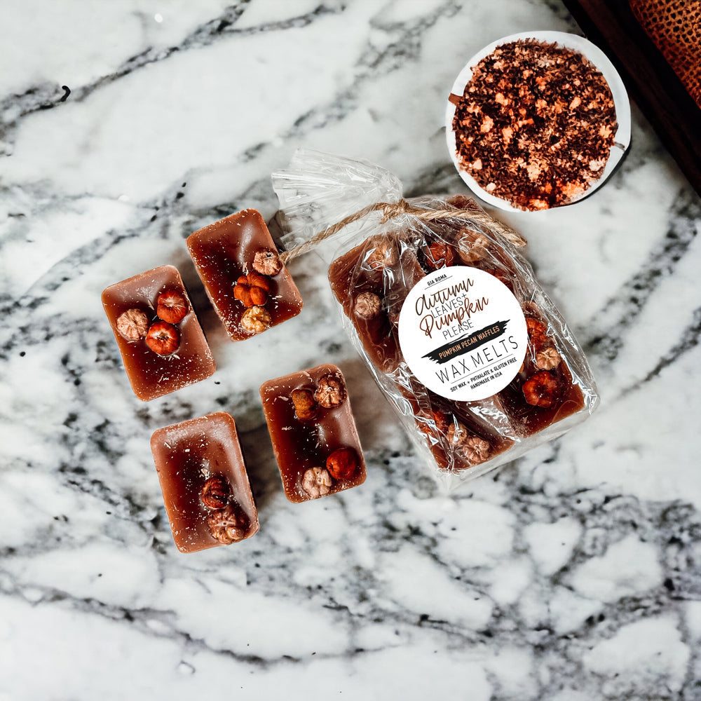 Pumpkin Pecan Waffles Scented XL Natural Wax Melts - Sweet Baked Autumn Home