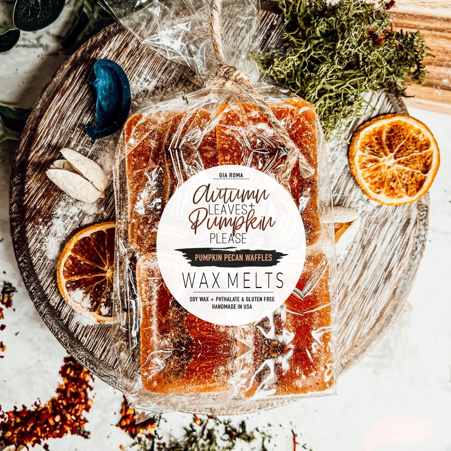 Pumpkin Pecan Waffles Scented XL Natural Wax Melts - Sweet Baked Autumn Home