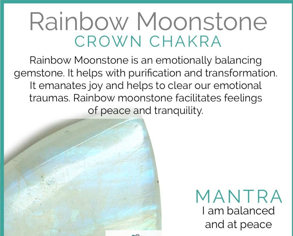 Rainbow Moonstone Crystal Quartz Stretch Gemstone Bracelet