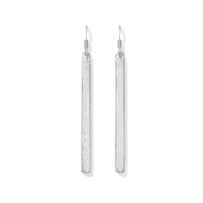 Recycled Aluminum Bombshell Bar Drop Earrings Lightweight 2in Minimalist