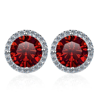 Moissanite Stud Earrings 0.8ct D Color 925 Sterling Silver 18K White Gold