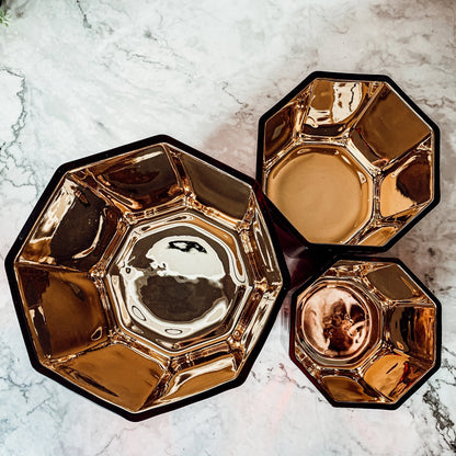 Red Gold Luxury Candle Holder Vase Set - Holiday Tea Light Decor