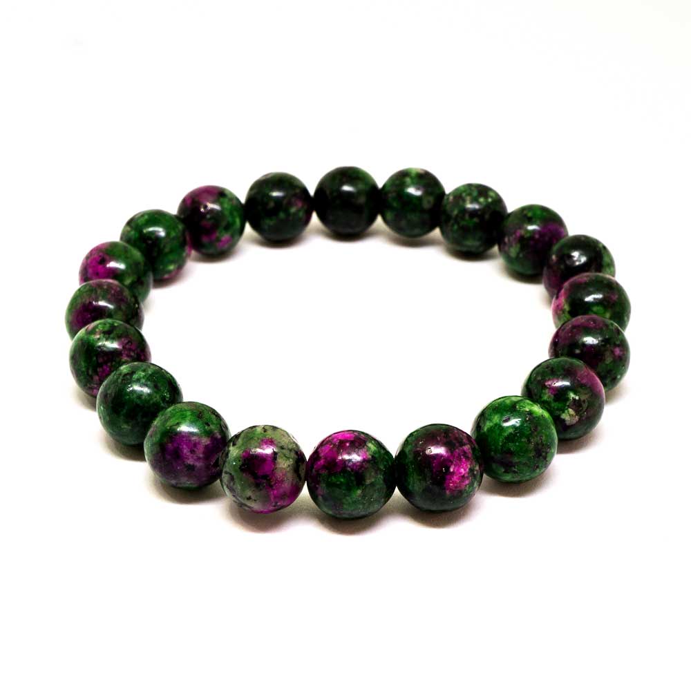 Red Sapphire Gemstone Beaded Bracelet Women Elastic