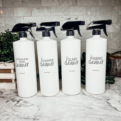 32oz Refillable White Plastic Cleaning Dispenser Bottle Reusable