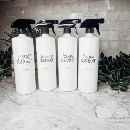 32oz Refillable White Plastic Cleaning Dispenser Bottle Reusable