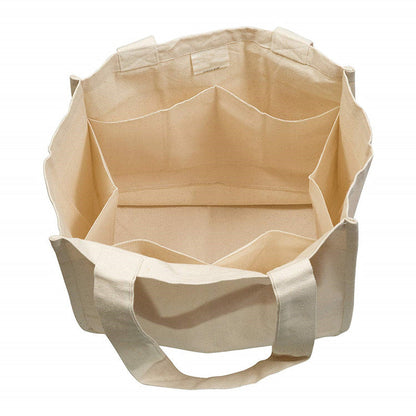 Reusable Organic Cotton Mesh Tote Bag With 6 Internal Sleeves - Produce Grocery