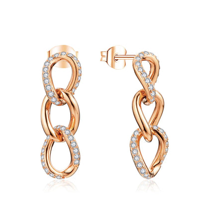 925 Sterling Silver D Drop Moissanite VVS1 Diamond Dangle Earrings - Luxury