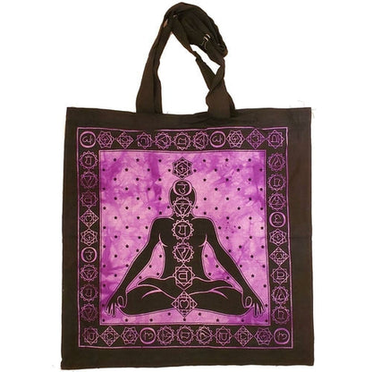 Seven Chakra Tie Dye Canvas Tote Bag For Yoga Gifts