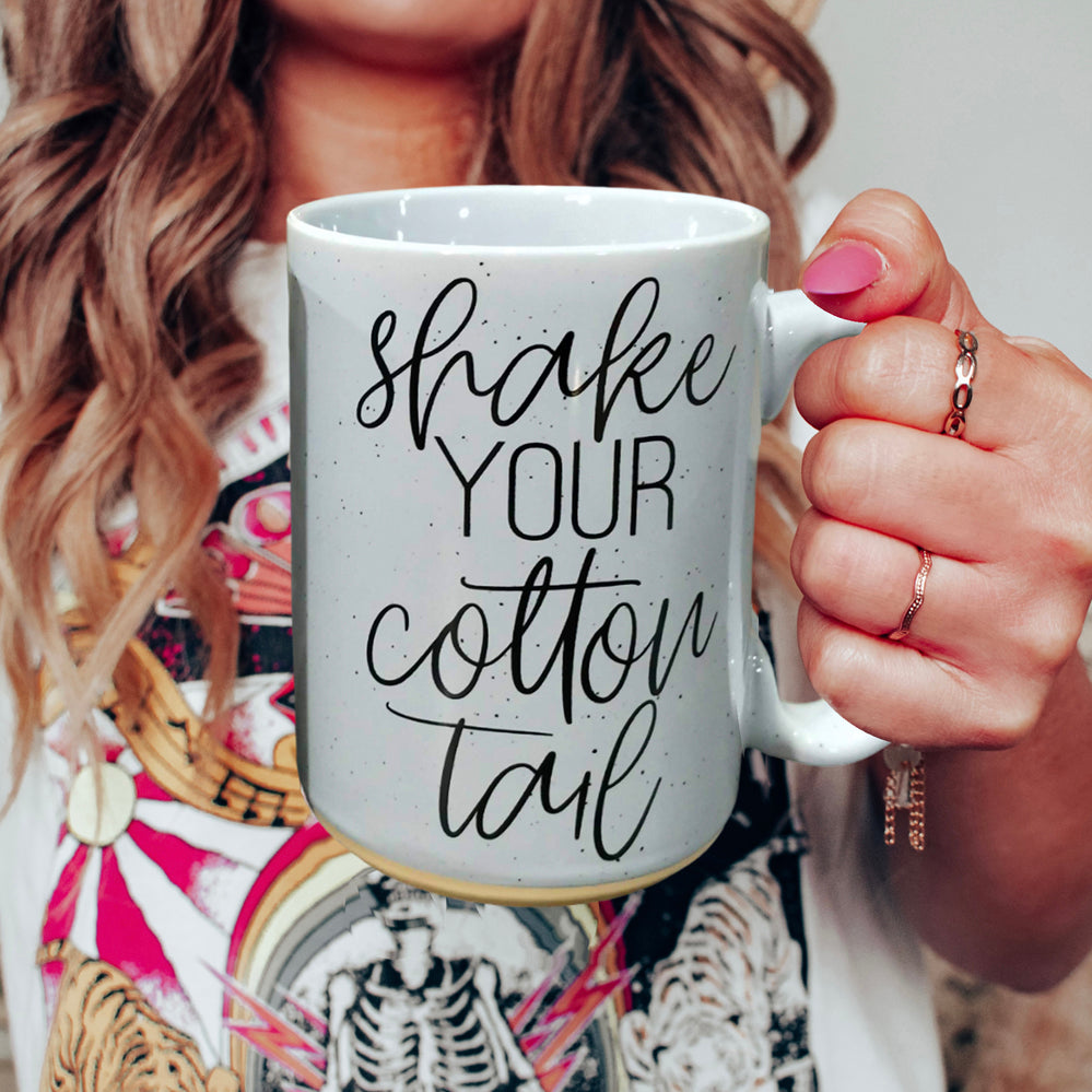 Shake Your Cotton Tail 16oz Ceramic Easter Coffee Mug Pastel Pink Blue