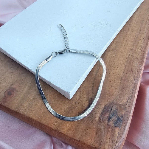 Silver Herringbone Bracelet Luxe Sterling Dainty Adjustable