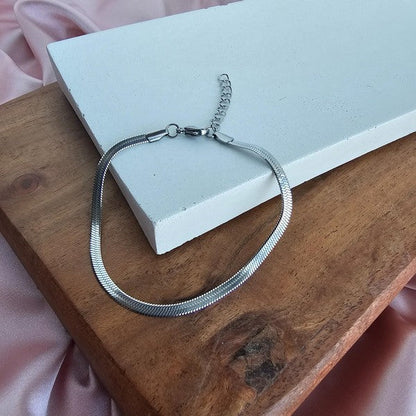 Silver Herringbone Bracelet Luxe Sterling Dainty Adjustable