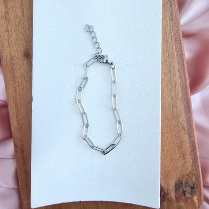 Silver Paper Clip Bracelet Luxe Minimal Everyday Chain
