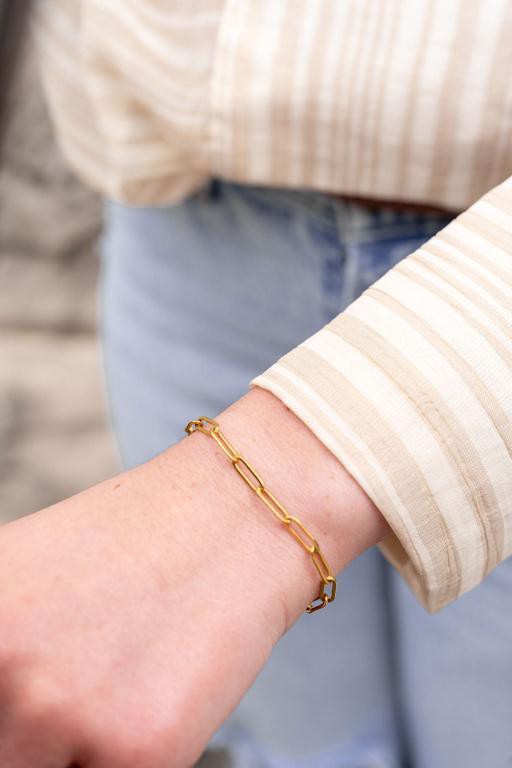 Silver Paper Clip Bracelet Luxe Minimal Everyday Chain