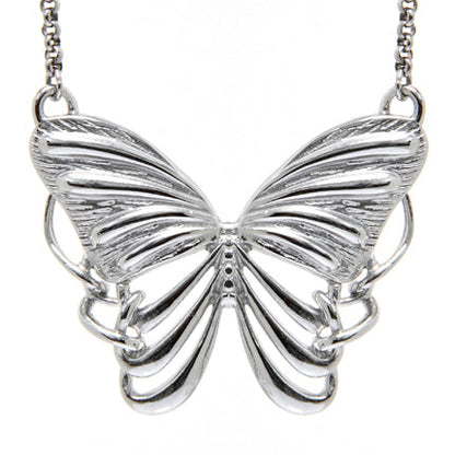 Silver Plated Butterfly Pendant Necklace For Women Elegant