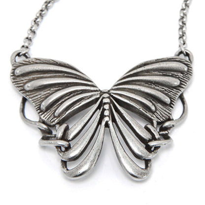 Silver Plated Butterfly Pendant Necklace For Women Elegant