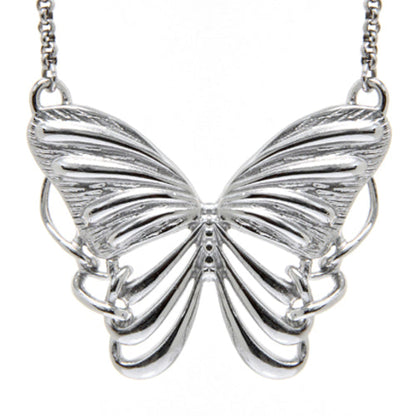 Silver Plated Butterfly Pendant Necklace For Women Elegant