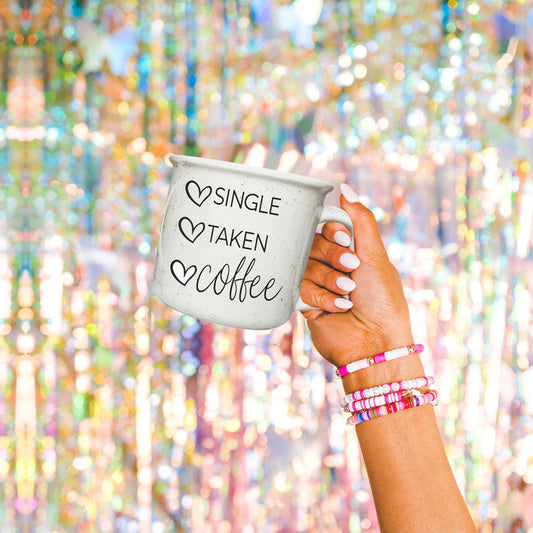Single Taken Coffee Ceramic Mug 14.5oz Funny Relationship Status Gift
