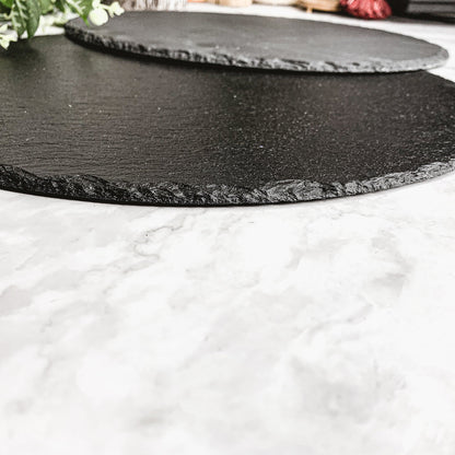 Slate Round 14 Inch Cheese Board - Natural Edge Serving Platter