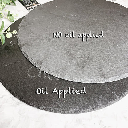 Slate Round 14 Inch Cheese Board - Natural Edge Serving Platter