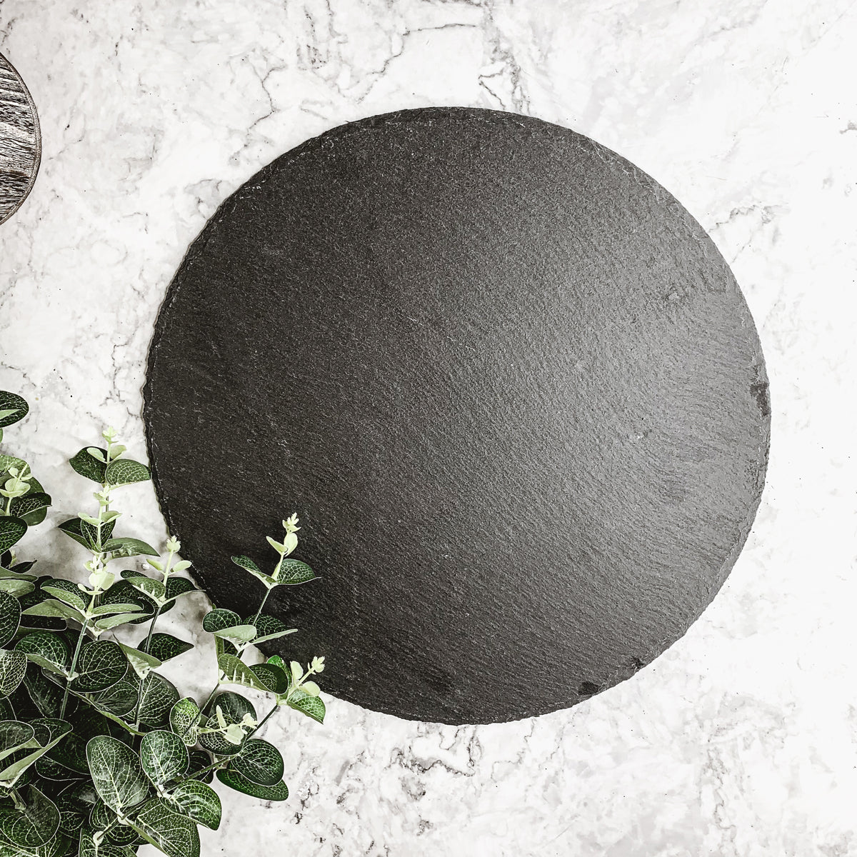 Slate Round 14 Inch Cheese Board - Natural Edge Serving Platter