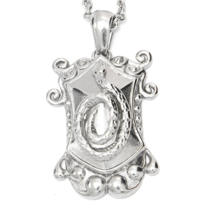 Snake Shield Pendant Necklace Gothic Serpent Jewelry