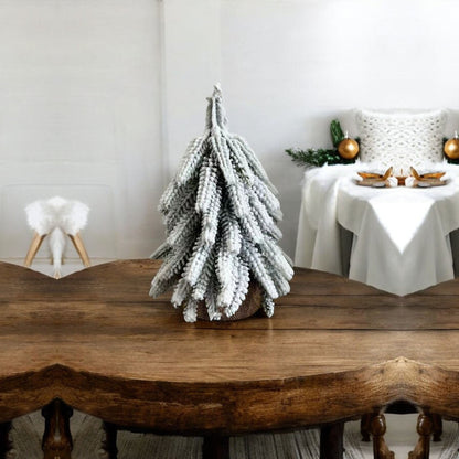 Snow Flocked Artificial Christmas Trees Realistic Mini Holiday Home Decor