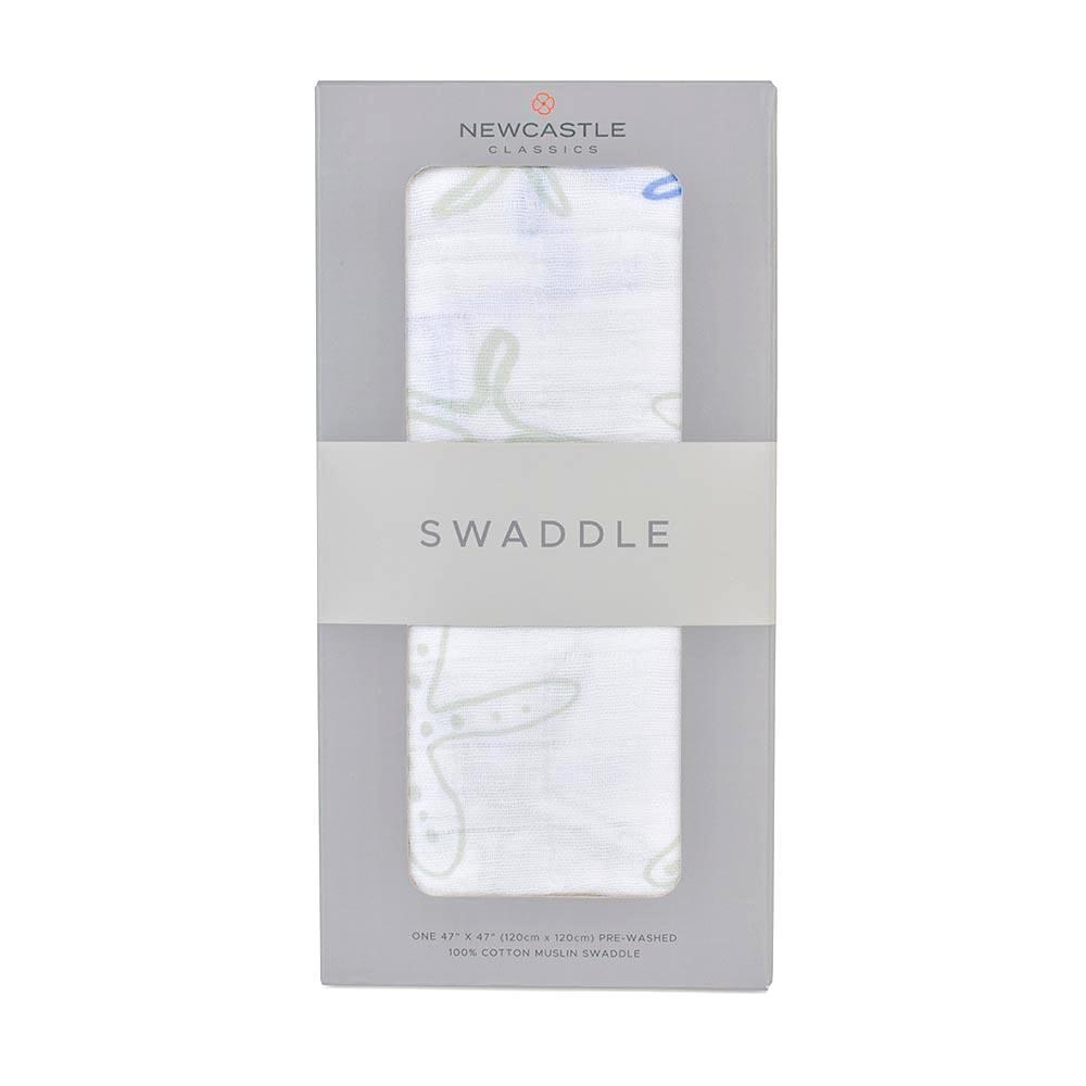 Soft Starfish Pattern Cotton Muslin Swaddle Blanket