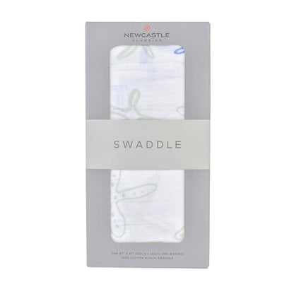 Soft Starfish Pattern Cotton Muslin Swaddle Blanket