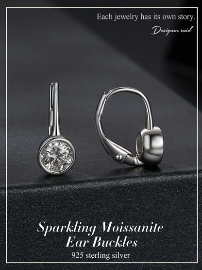 1CT Moissanite Drop Dangle Earrings 925 Sterling Silver Wedding Bridal Gift