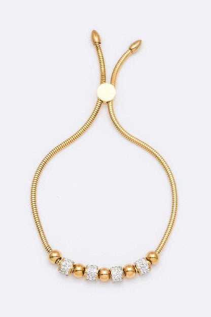 Stainless Steel Bolo Bracelet Adjustable Sliding Bead Chain