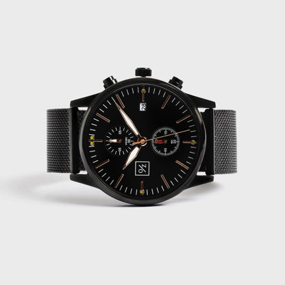 Stainless Steel Mesh Strap Minimalist Chronograph Watch