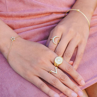 Star Charm Bracelet Delicate Gold Plated Classic Design