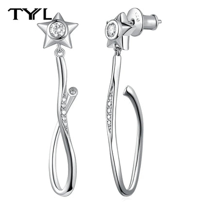 Moissanite VVS1 Drop Earrings 18K Gold Plated 925 Sterling Round Pear Square