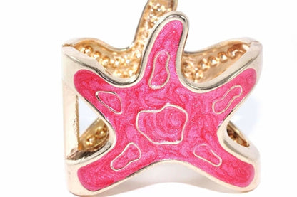 Starfish Rhinestone Bangle Gold Beach Bracelet Jewelry