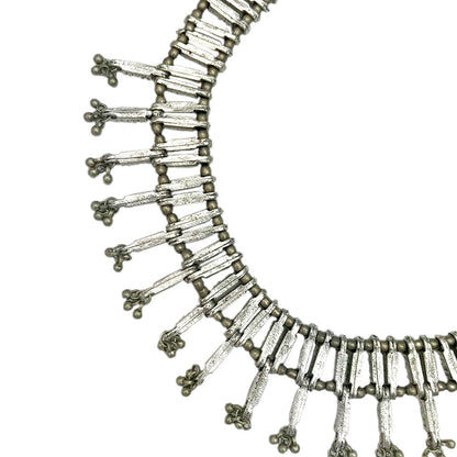 Statement Collar Necklace Cotton Tassel Back Boho Indian-Inspired Flex Chain