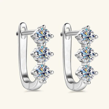 Sterling Silver 925 0.6ct Moissanite Stud Earrings Unisex Classic Retro