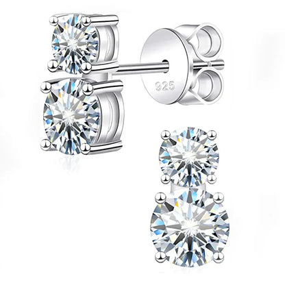 Sterling Silver 3ct Moissanite Gourd Stud Earrings 925 Classic Gift For Her