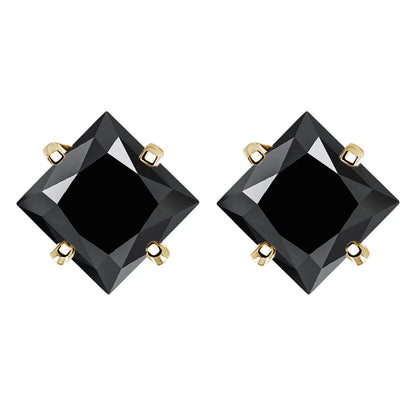 Sterling Silver 925 Green Princess Cut Moissanite Stud Earrings For Women