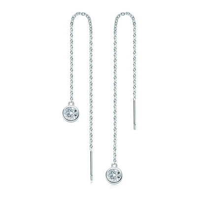 Sterling Silver 925 Moissanite Drop Earrings 1ct Bubble Ear Wire