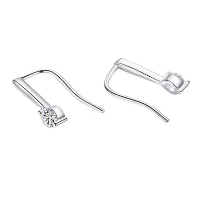 Sterling Silver 925 Moissanite Drop Earrings 1.0cttw (0.5ctx2) Bridal Luxury Fashion Gift