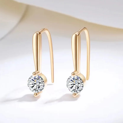 Sterling Silver 925 Moissanite Drop Earrings 1.0cttw (0.5ctx2) Bridal Luxury Fashion Gift