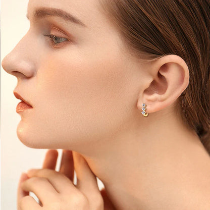 Sterling Silver 925 0.6ct Moissanite Stud Earrings Unisex Classic Retro