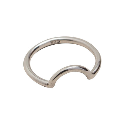 Sterling Silver Half Moon Ring Size 7 Minimal Stacking Moon Jewelry