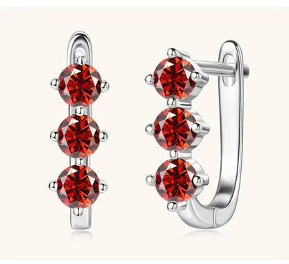 925 Sterling Silver Moissanite Hoop Earrings.1ct 6D For Women Valentine Gift