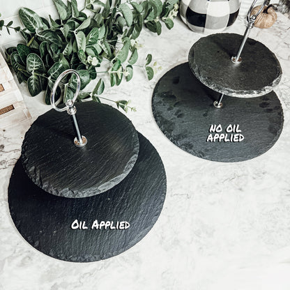 Tiered Slate Serving Stand - 3-Tier Dessert & Appetizer Display for Parties