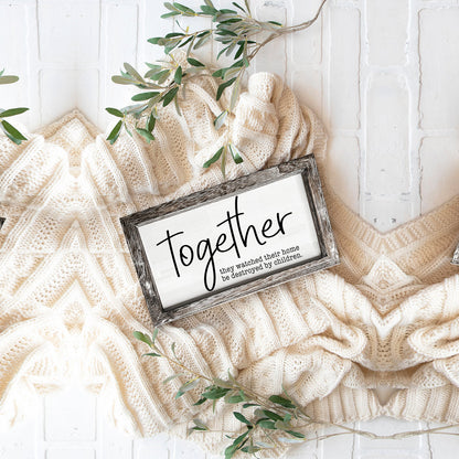 Together Wooden Sign Humorous Parenting Quote Wall Decor Funny Kids Destroyed Home Plaque