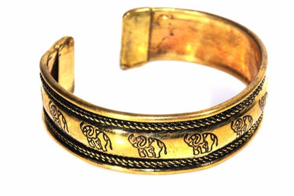Tribal Cuff Bangle Boho Brass Adjustable Ethnic Bracelet