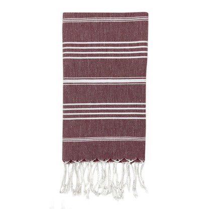 Turkish Cotton Hand Towel 36x22 Quick-Dry Absorbent Kitchen Bathroom With Fringe, 6 Colors