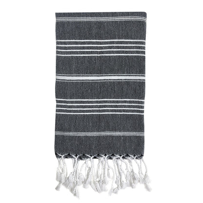 Turkish Cotton Hand Towel 36x22 Quick-Dry Absorbent Kitchen Bathroom With Fringe, 6 Colors
